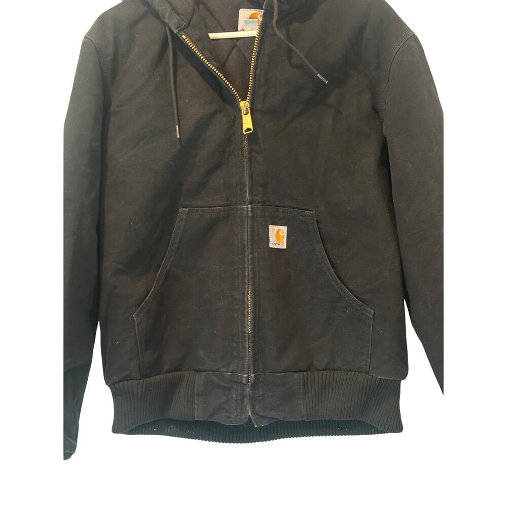 Vintage 1990's Carhartt Black Duck Canvas Hooded Jacket - Picture 2 of 7